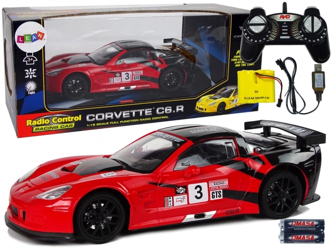 Sport Racing RC Car 1:18 Corvette C6.R Red 2.4G with Lighting