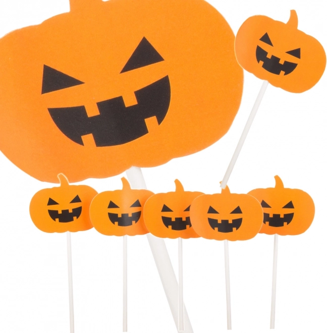 Halloween cake and cupcake toppers – pumpkins, 5 pcs