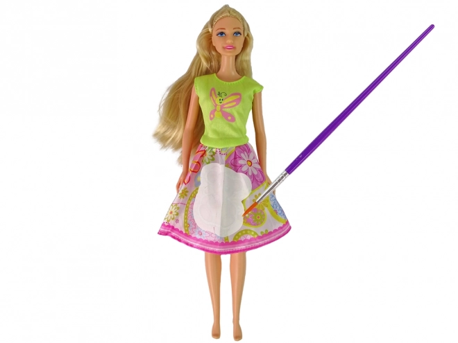 Long Hair Painting Dress Doll – blonde