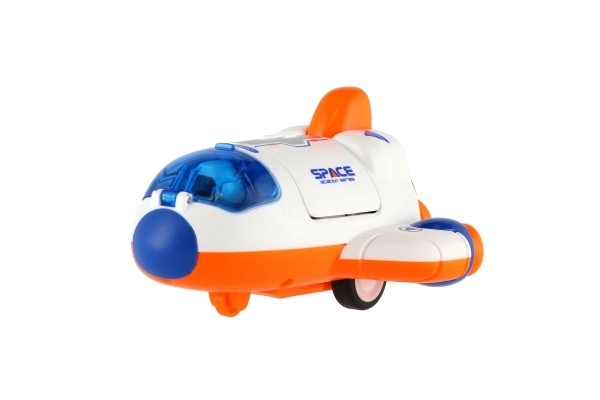 Rakettan/raket plastic 10x11cm met astronaut op inertie 2 kleuren 12 stuks in doos