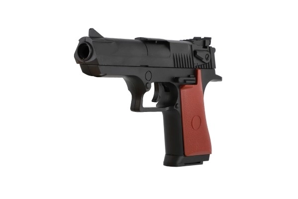 Pistool prop 17cm plastic + munitie 12st + doelwit 2st op kaart