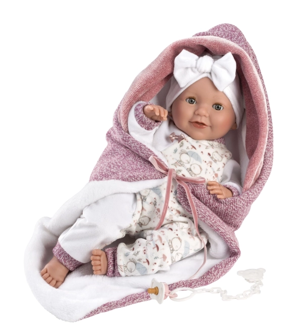 Llorens 74040 NIEUW GEBOREN - realistische knipperende pop baby met geluiden en zacht stoffen lichaam - 42 cm