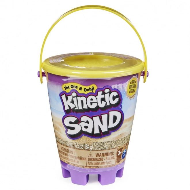 Kinetisch zand kleine emmer met vloeibaar zand