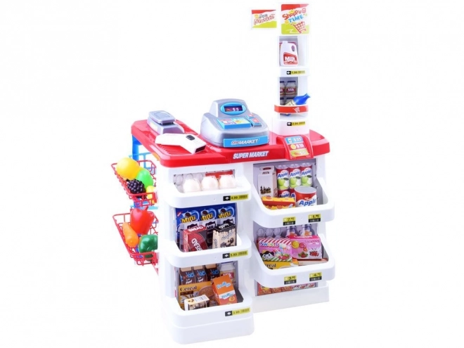 Kindersupermarkt mit Kasse und Scanner