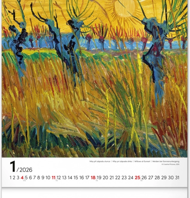 Calendrier mural Vincent van Gogh 2026