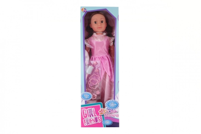 Gehende Puppe Rosa Kleid 80 cm