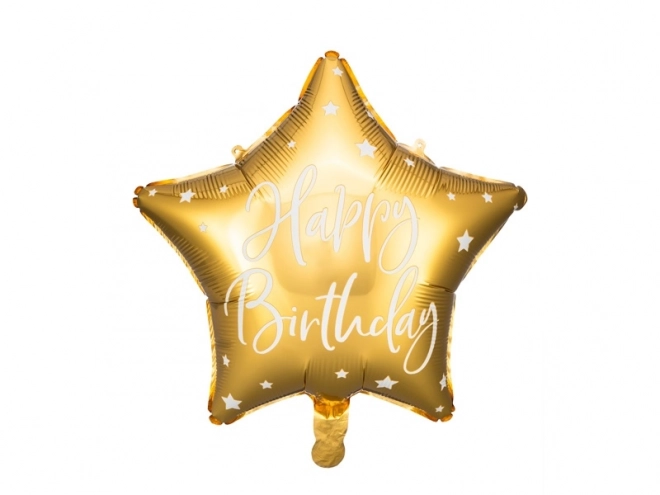 Gouden folieballon met ster Happy Birthday - 40 cm
