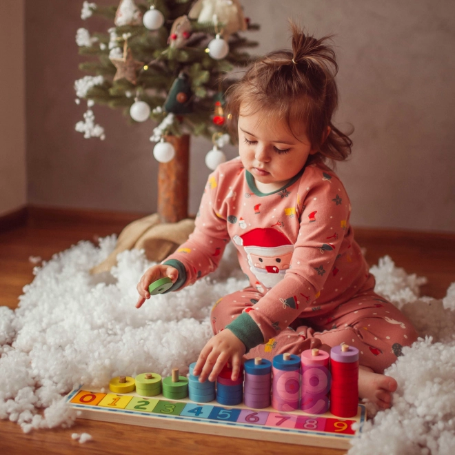Woopie Green puzzle Montessori en bois pour compter et trier les couleurs, 56 pièces