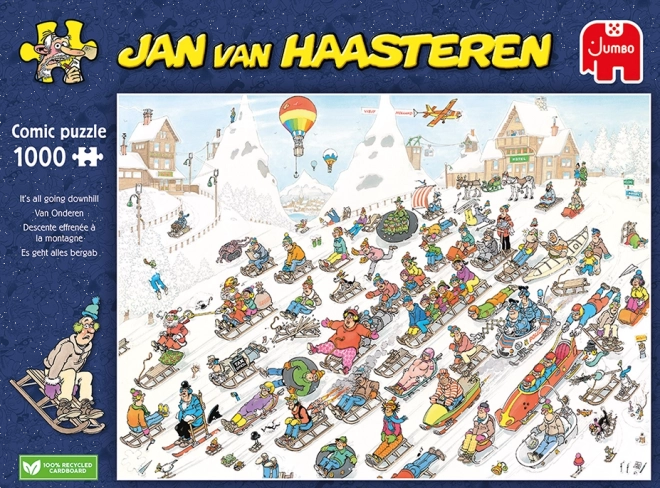 Puzzel Jan van Haasteren Alles gaat bergafwaarts 1000 stukjes