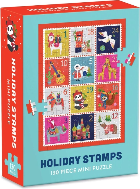 Galison Puzzle Timbres de Noël 130 pièces