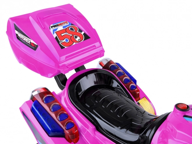 Children's Sports Motorcycle with LED Lights – Pink
