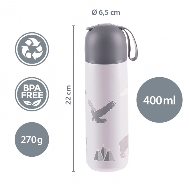 Thermos pour liquides avec poignée en silicone 400 ml, Montagnes