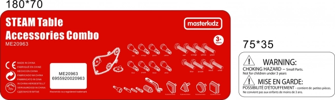Masterkidz bouwset accessoires met pinnen, schroeven en gereedschap - 352 stuks