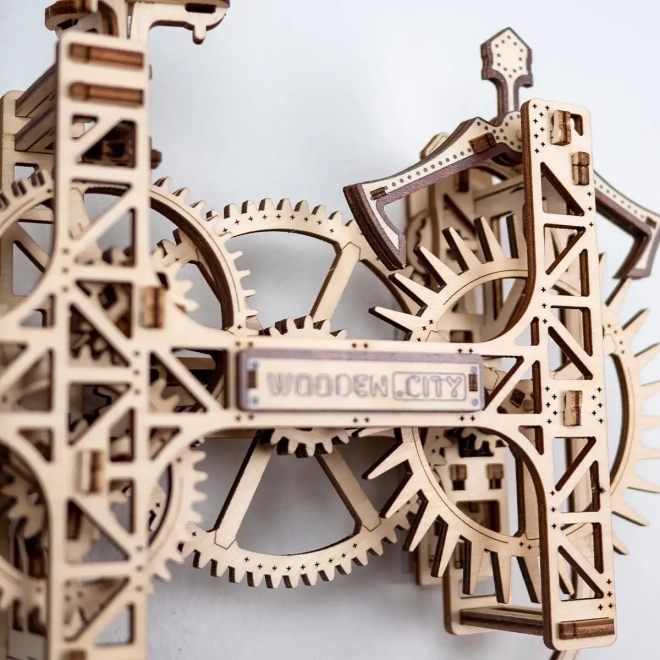 WOODEN CITY 3D puzzel Steampunk wandklok 269 onderdelen