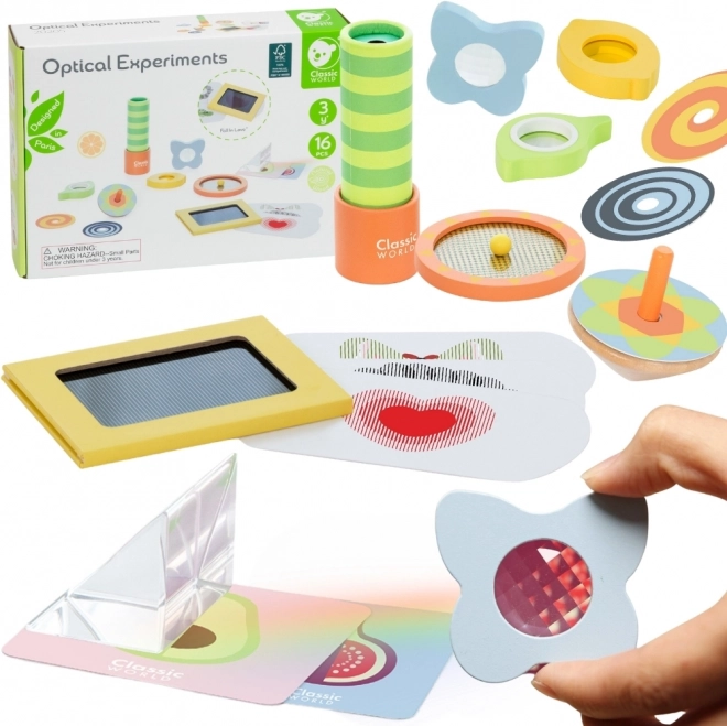Klassieke set optische experimenten voor kinderen