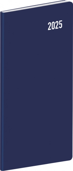 NOTIQUE Zakagenda Blauw 2025, maandelijkse planner, 8 x 18 cm
