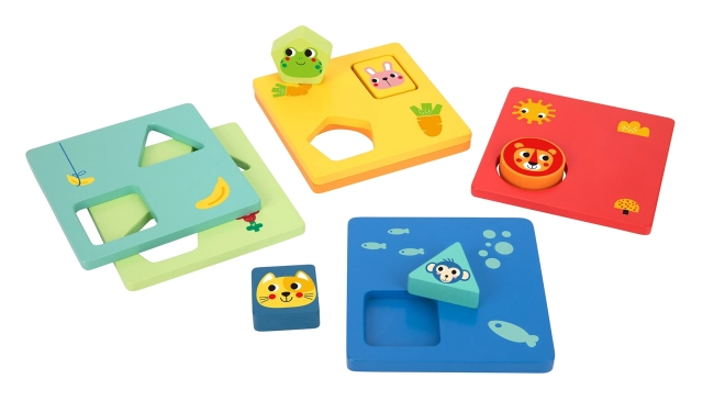 Puzzle Montessori formes et couleurs avec animaux