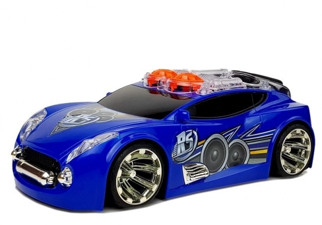 Sportauto DJ met speakers op het dak Muzikale lichten
