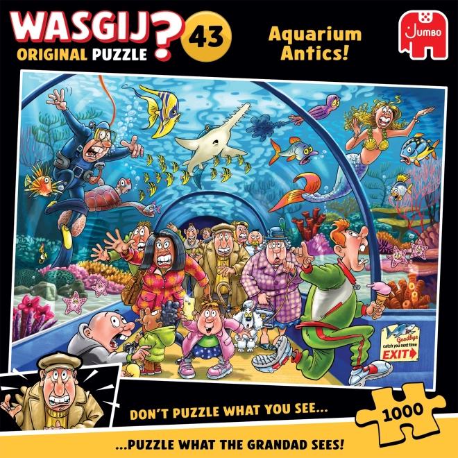 Jumbo puzzel Wasgij avonturen in het aquarium 1000 stukjes