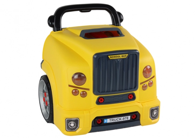 DIY Autogarage kinderspeelset automonteur Schoolbus