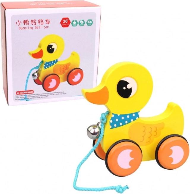 Houten trekfiguur eendje