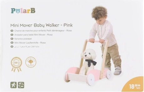 Wooden Toddler Walker Pink