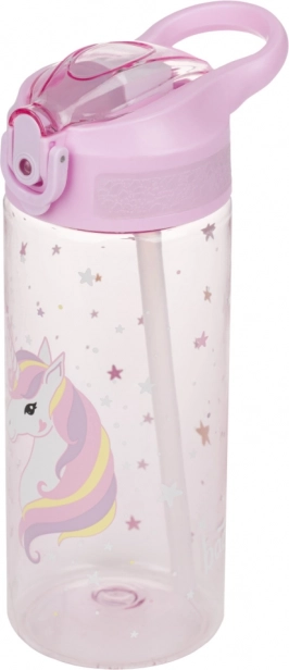 Tritan drinking bottle with straw Rainbow Unicorn 500 ml