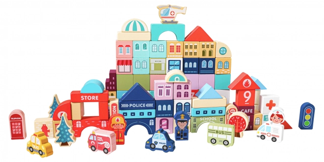 ECOTOYS Houten blokken Stad