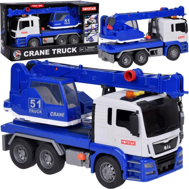 Rotating Construction Crane Toy with Lights and Sound