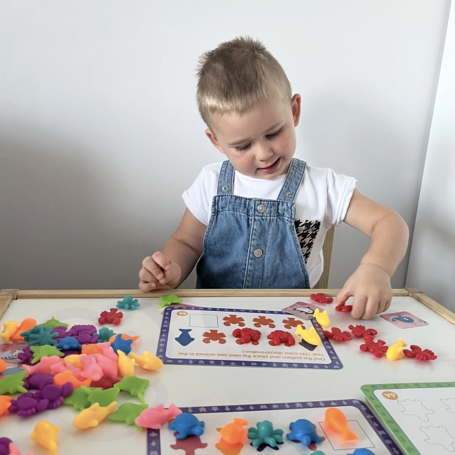 Woopie educatieve set Montessori voor het leren tellen en kleuren sorteren Zee wereld 111 stuks