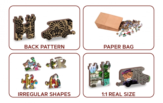 Holz-Puzzle mit Figuren - Pariser Platz in Berlin