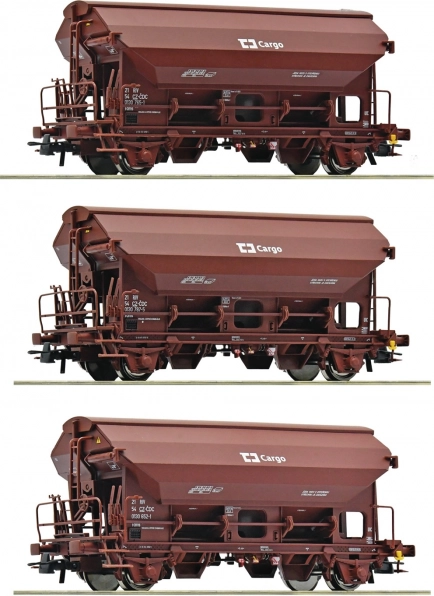 Hopper Cars with Rotating Roof ČD Cargo 3-Piece Set