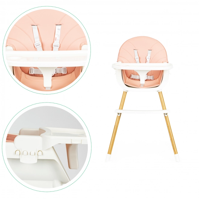 Ecotoys Eetstoel 2-in-1 Roze