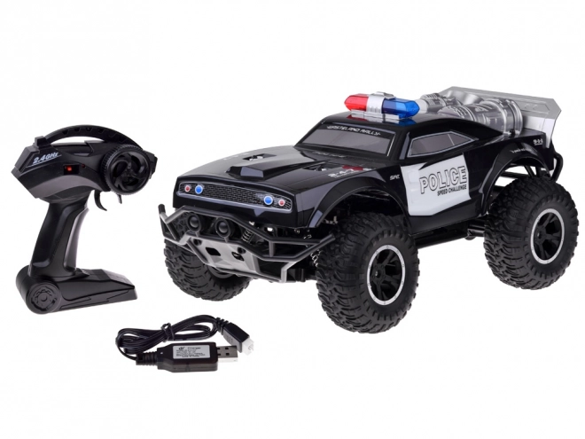 Grote bestuurbare monstertruck POLITIE verlichting op afstandsbediening RC0626