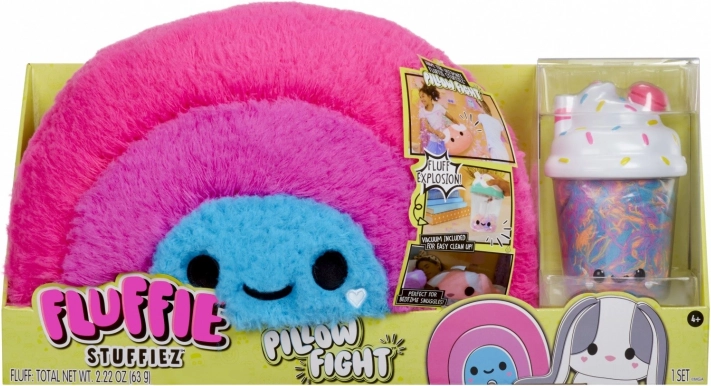 Coussin Fluffie Stuffiez Pillow Fight arc-en-ciel