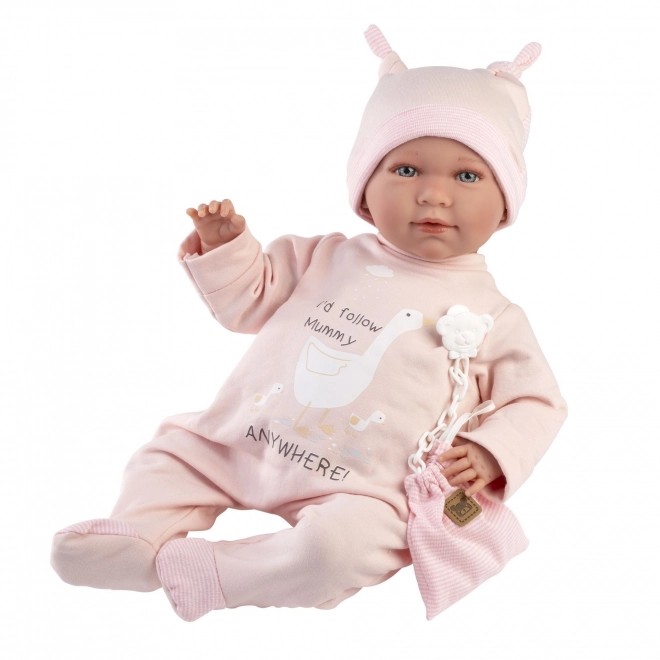 Llorens 74108 NEW BORN - realistische babypop met geluiden en zacht stoffen lichaam - 42 cm