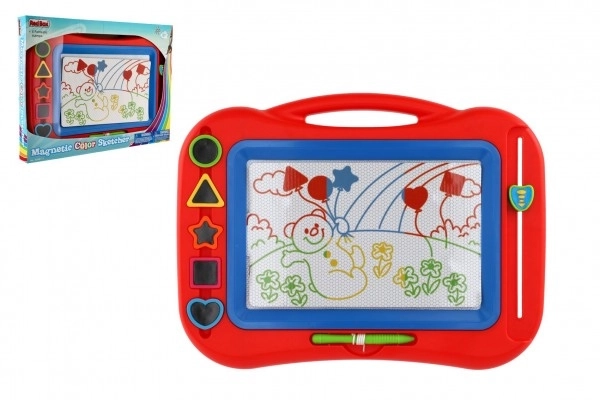 Rode magnetische tekentafel met stempels