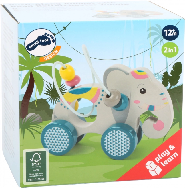 Small Foot Houten olifant op wieltjes Jungle