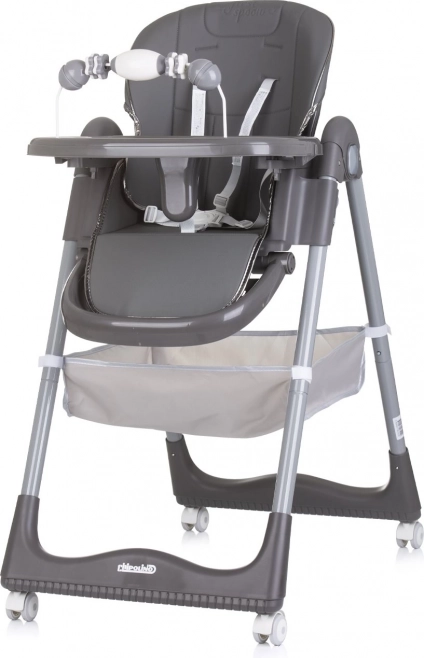 Chaise haute First Spoon de couleur grise
