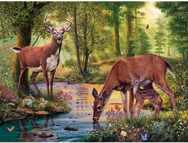 Diamond Painting Deer by the Creek 30 × 40 cm