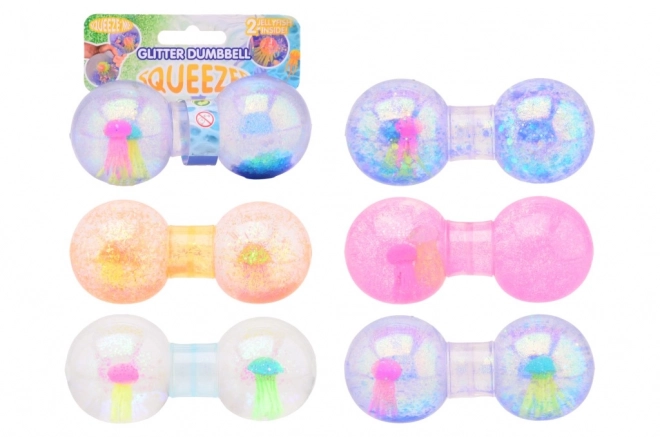 Antistress knijpgewicht met glitters
