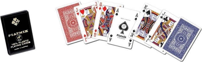 Plastic cards for poker and bridge in a box