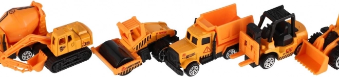 Mini bouwvoertuigen metaal/plastic 7 cm vrije loop mix van types