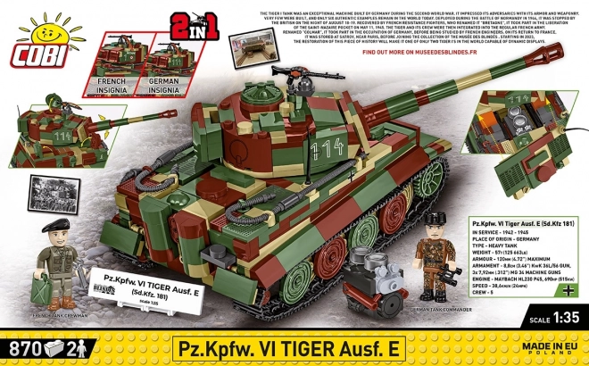 Model tank Tiger I van 870 stenen
