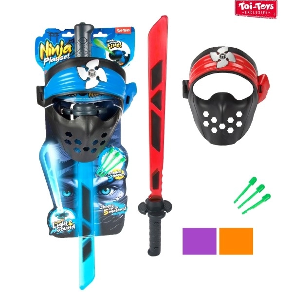 Ninja set sword + mask + darts with sound and light