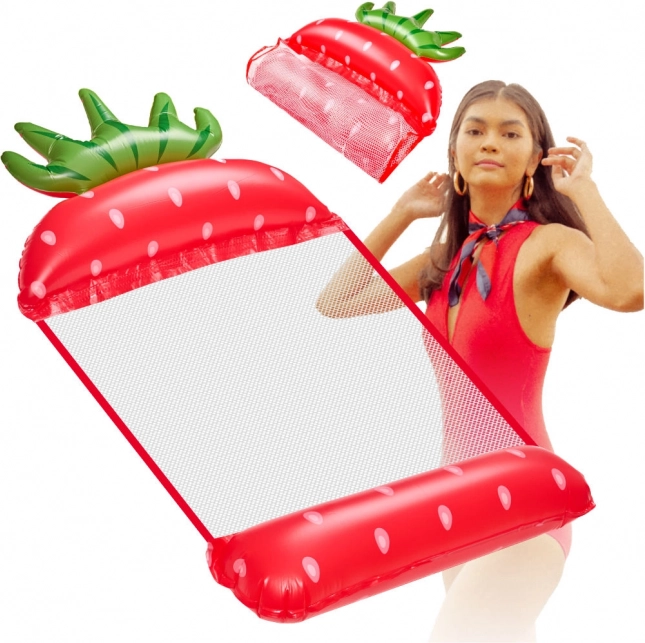 Opblaasbare water hangmat in de vorm van een aardbei