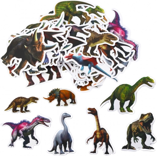 Lot d’autocollants dinosaures pour enfants 4–7 cm, 50 pcs