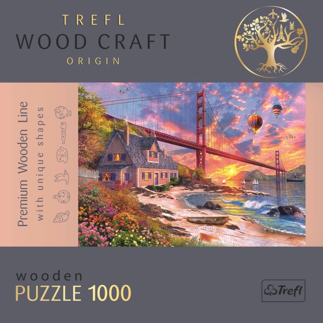 Puzzel zonsondergang boven de Golden Gate 1000 stukjes