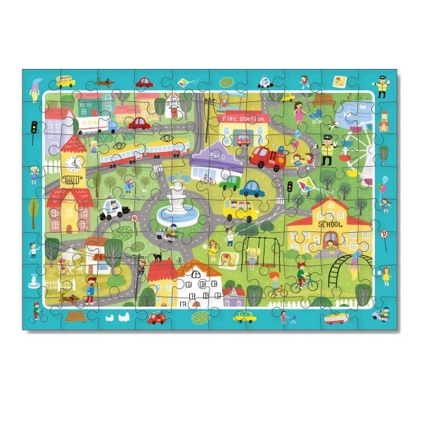 Puzzel met het zoeken naar plaatjes: Leven in de stad 80 stukjes