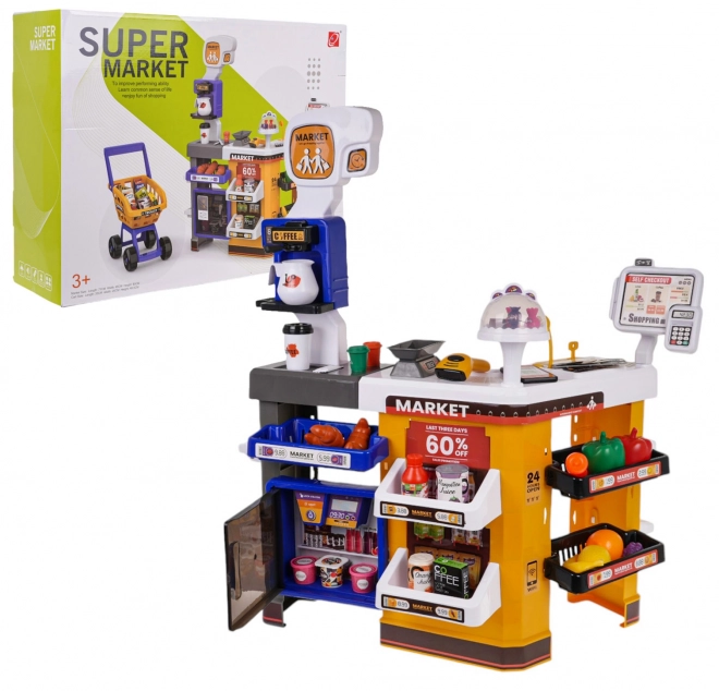 MEGA Supermarkt met mandje + accessoires